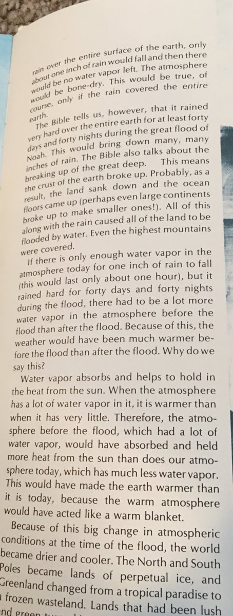 81. Anyway, back to Gish. He pretty much wraps up the book here by telling us that climate change after Noah's flood killed the dinosaurs because there was no longer a water vapor firmament, lol, and studying dinosaurs is fun. #ChristianAltFacts  #Exvangelical  #TuesdayThoughts