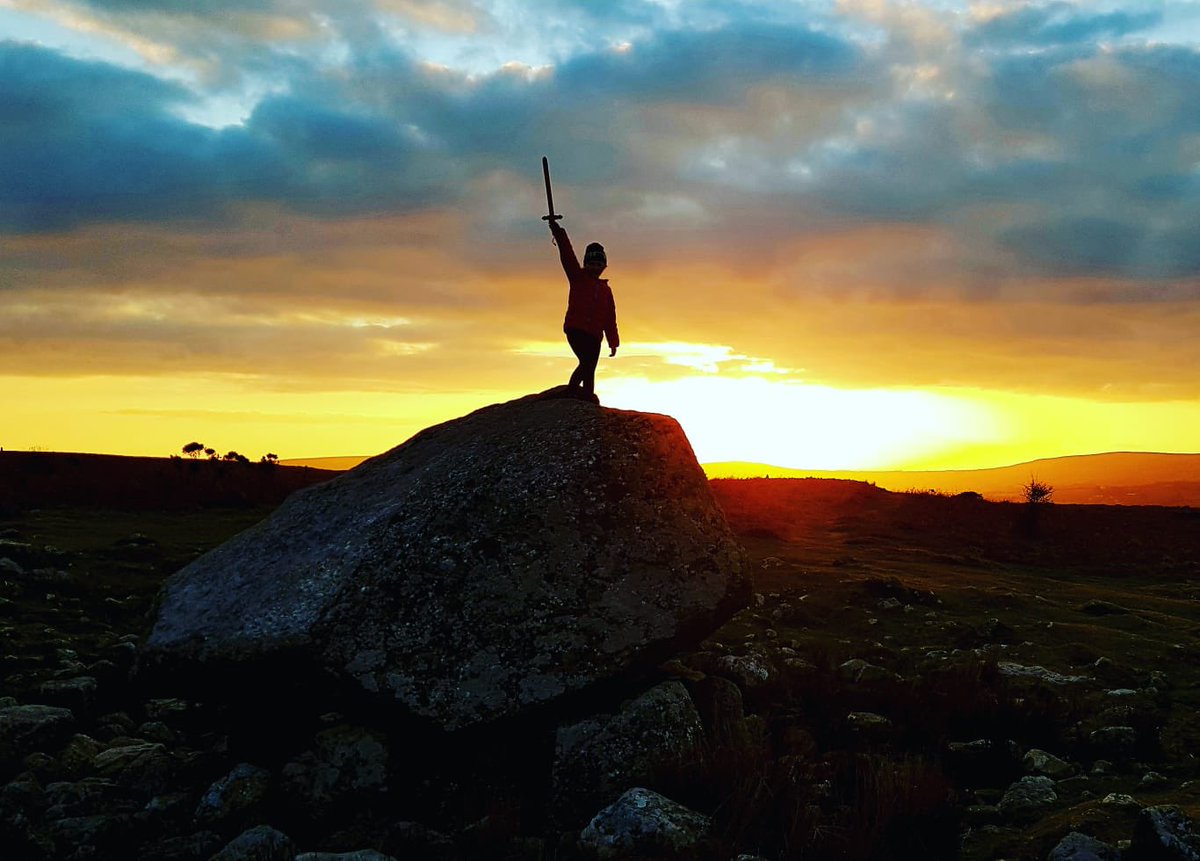 SianClat's tweet photo. Sunset and moody sky at King Arthurβs stone, Cefn Bryn #sunset #kingarthur #gower #gowersunset https://t.co/2tYYwLGoYd