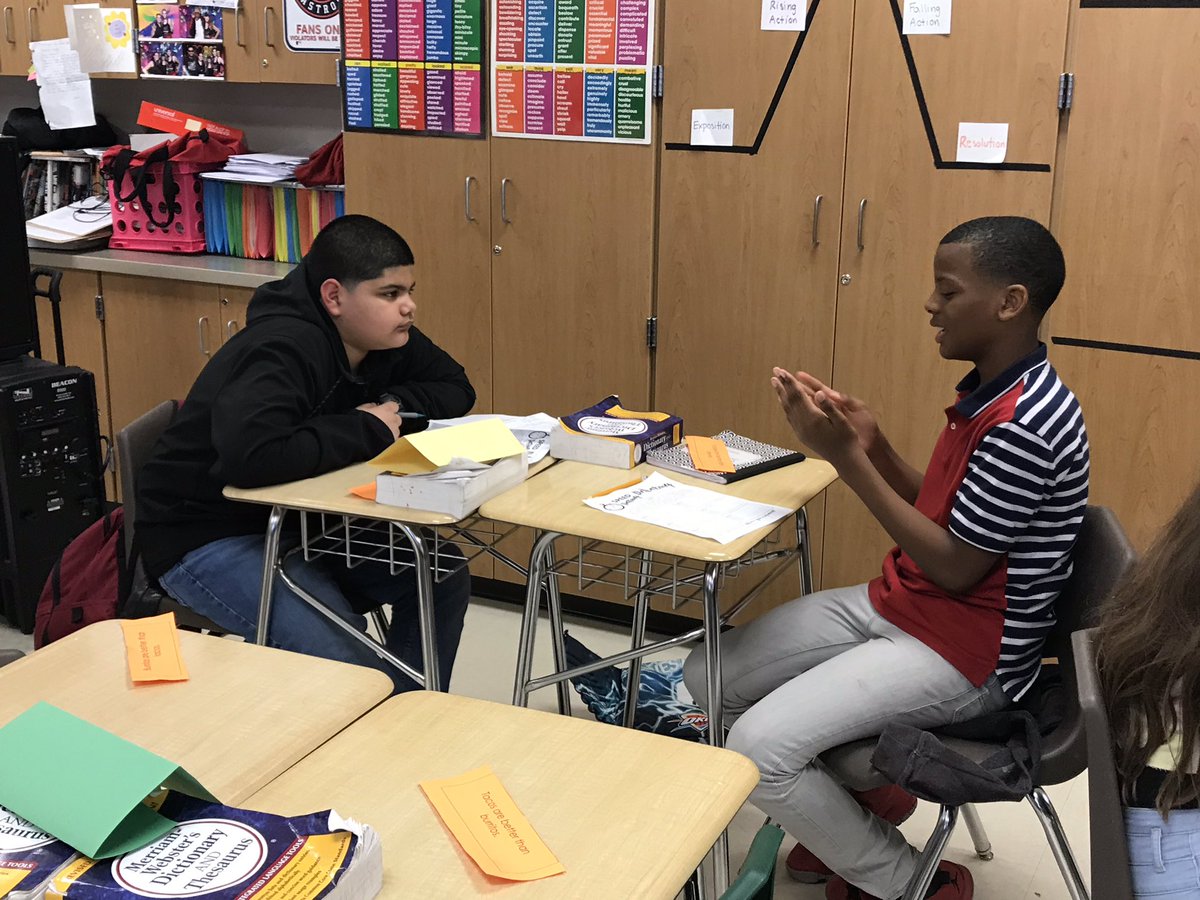 RpjhELA's tweet photo. Ms. Kossar’s class practicing their persuasion techniques and use of ethos, pathos, and logos in speed debating. Gotta get in the practice to make it stick. Favorite topic of debate: Are humans naturally bad or naturally good? @RodeoPalms #speeddebate #persuasion https://t.co/f0jRPUYEOE