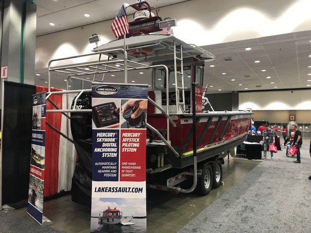 LakeAssaultBoat's tweet photo. Stop by the @FirehouseWorld trade show and check us out in booth 1154! We have the 26' #fireboat on display that we delivered in 2017 to the San Bernardino Fire Administration. https://t.co/uSkbHRKAyt