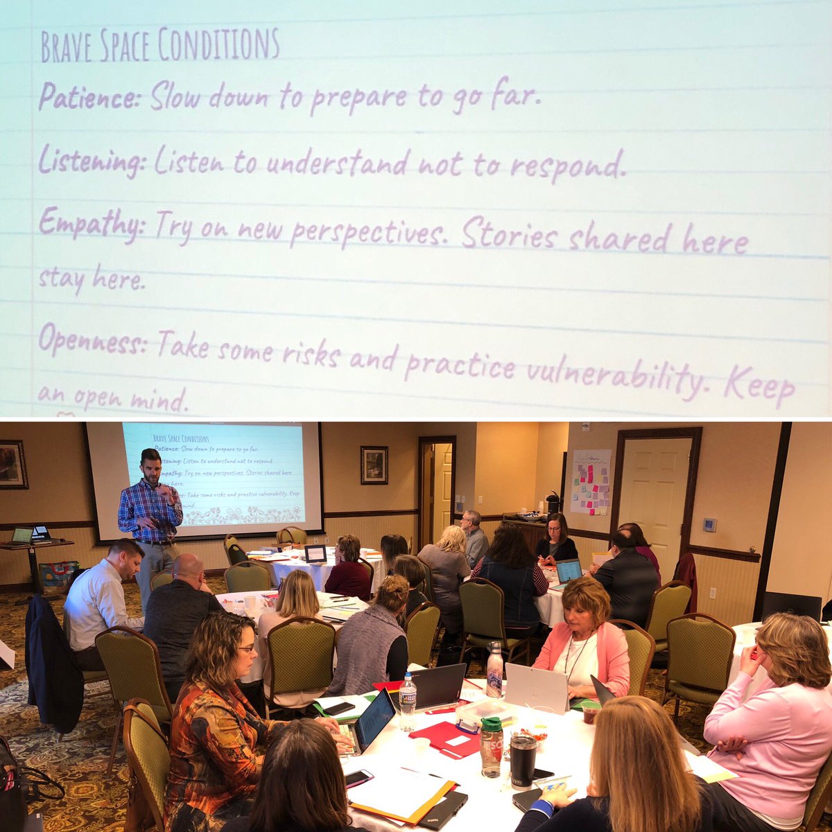 How can instructional coaches, teacher leaders and administrators create a culture of Trust?

Moving from “Safe Space” conditions to “Brave Space” conditions. ✅

🙏🏼Patience

👂🏼Listening

❤️Empathy

🗣Openness 

#PAcoach <a href="/PIICcoach/">TPIIC</a> @JamiePitcavage <a href="/PADeptofEd/">PA Department of Education</a>
