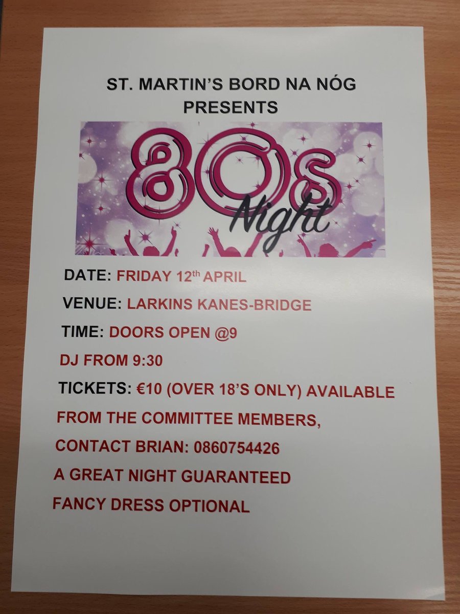 All support greatly appreciated!! A fun night guaranteed! #80s #dancethenightaway