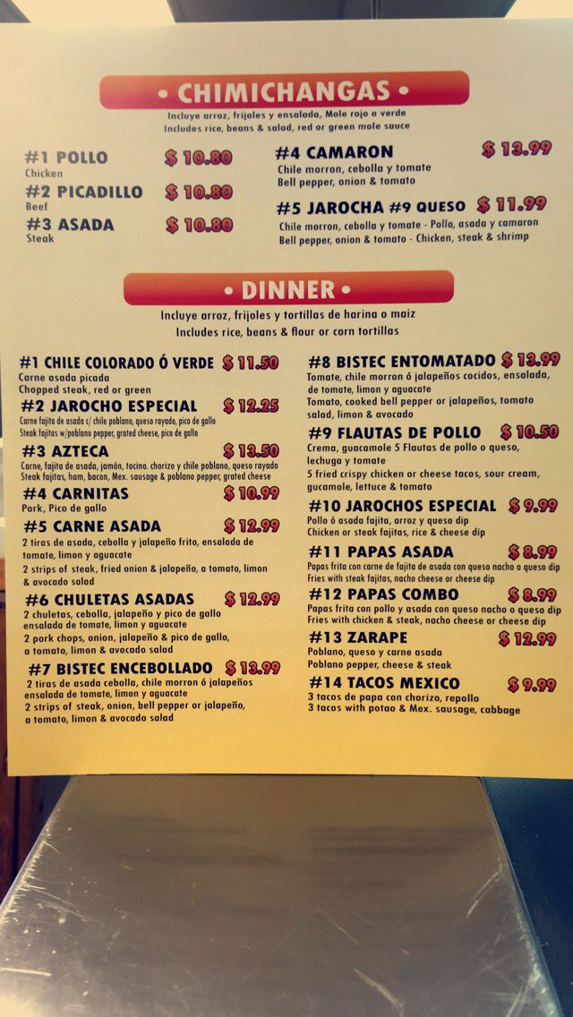 ElJarochito2's tweet photo. El Jarochito's Menu !! Remember, 10% discount to ALL current MC Students 🔌 Slide thru &amp; enjoy the best Authentic Mexican food in Monmouth, Illinois !! #309 #TakenOver #TheBest #ForDaLow https://t.co/tiy7PeBM7c