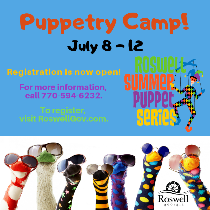 RoswellCAC's tweet photo. Camp registration is now open for #Puppet Camp 2019! Visit https://t.co/3xdqXM1FYZ to register, or call 770-594-6232 for more info. https://t.co/wkh3TKIwsd