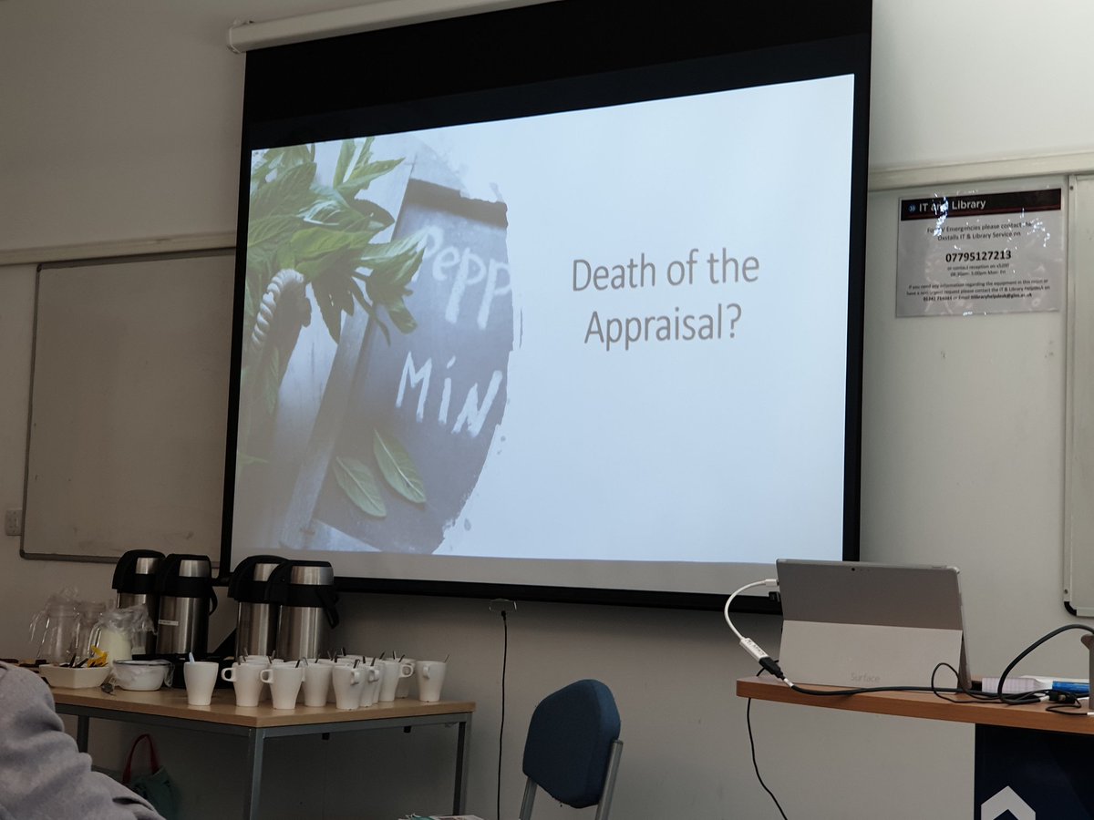 sherlock_like's tweet photo. Fantastic @CIPD_Events today @uniofglos. Death of the Appraisal? TL;DR - of course not, feedback and goals are more important than ever, but we'd be mad not to fix them! #HR https://t.co/00daocYWha