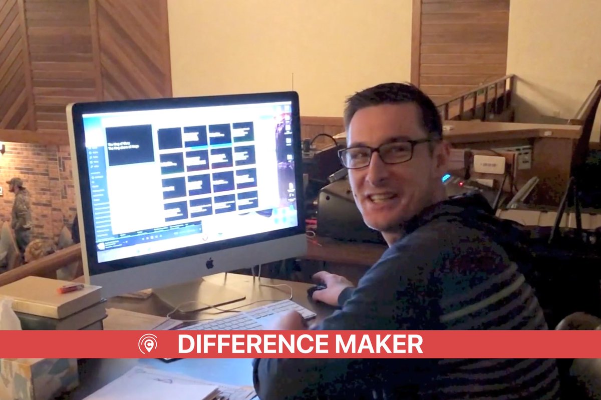 ecrossroads's tweet photo. This week's difference maker is Jesse Fondots. He helps run lyrics for Celebrate Recovery and our North Kokomo location making sure we all know what words to sing! Thanks for making a difference at Crossroads! https://t.co/d2dYT4RhP4