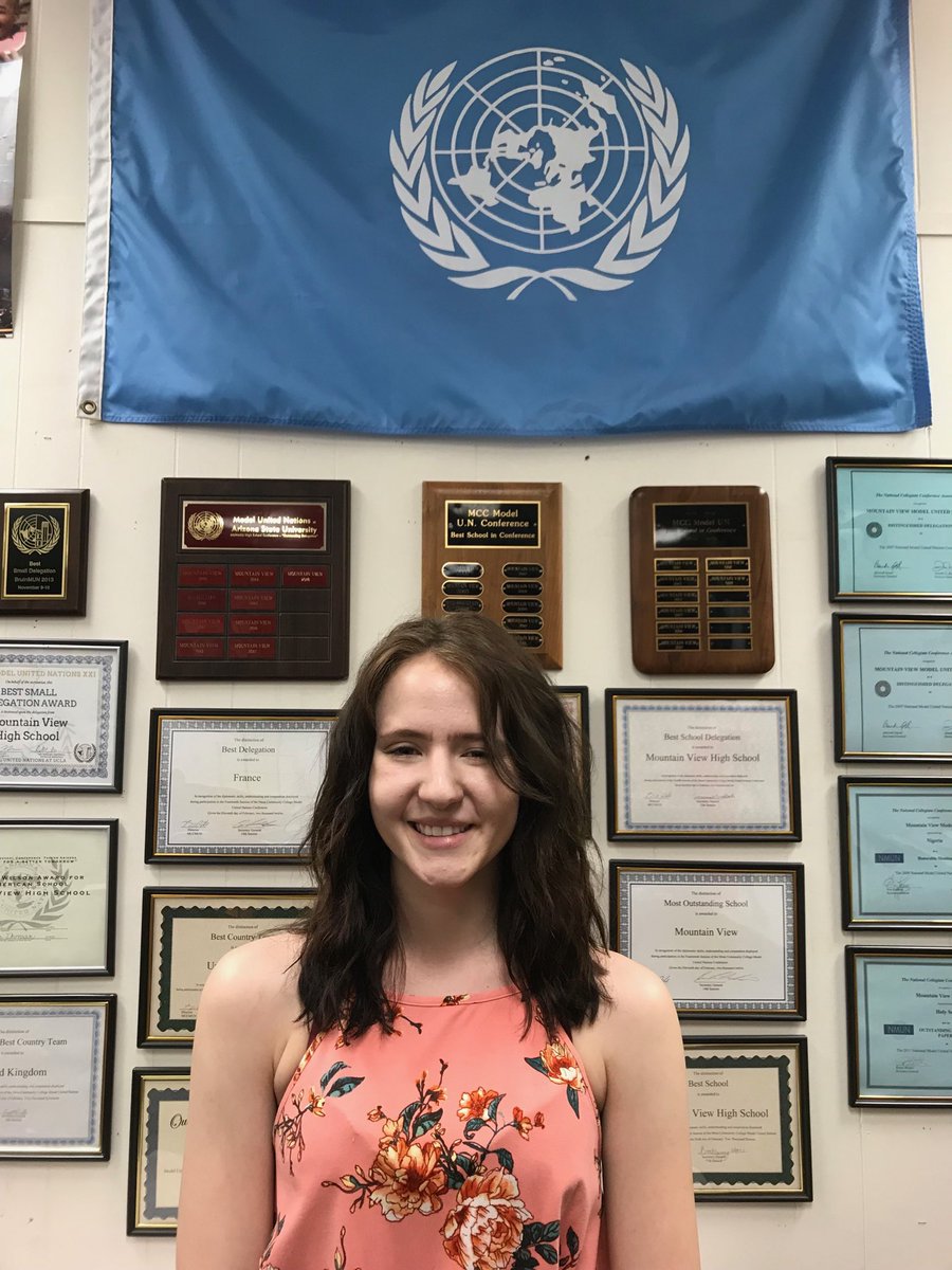 GMilbrandt_CHS's tweet photo. Congratulations to senior McKenna Hubbard who was named Best Delegate in a simulation of INTERPOL in the Model UN competition in Washington DC. McKenna is only the 2nd individual in MV history to win the top individual honor at an out-of-state conference! #campusofchampions https://t.co/970W3cosph
