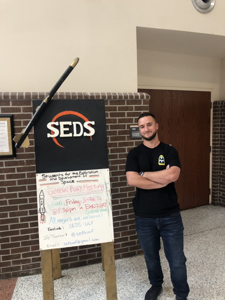 UCFRocketry's tweet photo. Meet Tyler! He’s the Project Director for team Tempest. He works across the engineering and operations team to ensure success in the project. He likes being a part of the team because it’s an exciting experience and allows students to present their work on an international stage. https://t.co/0hmcVNB1wp