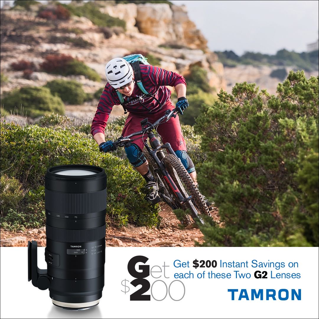 TamronAmericas's tweet image. Flash Sale! 3 days only! 
Save $200 instantly for 3-days only on each of these two fast F/2.8 G2 lenses- Tamron SP 70-200mm F/2.8 Di VC USD G2 and Tamron SP 24-70mm F/2.8 Di VC USD G2! Hurry, offer valid 3/27-3/29 only.
#withmytamron  #FlashSale #3daysonly
buff.ly/2EUIaeG