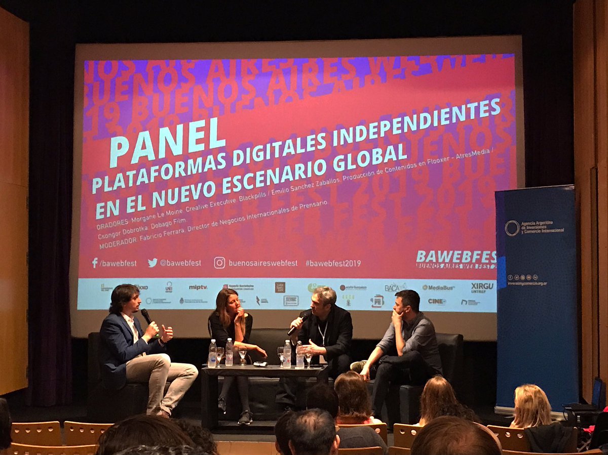 Panel Plataformas Digitales Independientes en el nuevo escenario digital🎥@BAWebFest 👉🏼 Moderado por Fabricio Ferrara (BACA) 
#bawebfest2019 <a href="/blackpills/">blackpills</a> <a href="/flooxer/">Flooxer</a> #DobagoFilm