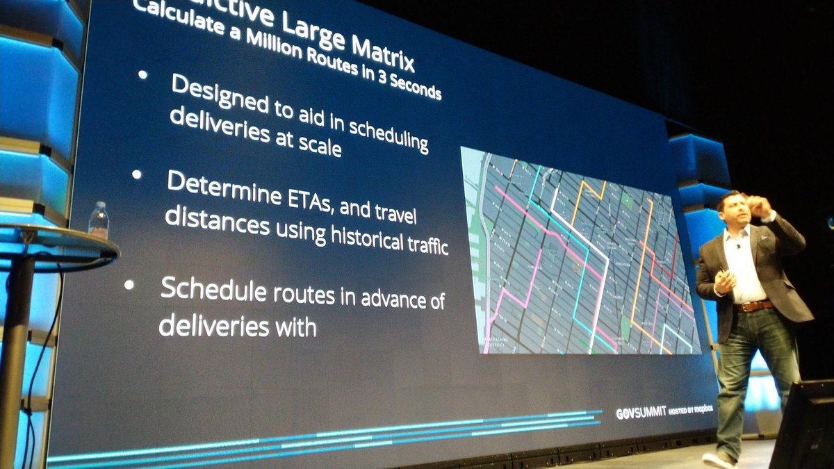 GuidoS's tweet photo. #GovSummitDC @GeoCalamito is closing out the day with a great overview of how @Mapbox is getting ready for the future. Great new services. https://t.co/WSXjAYPOTD
