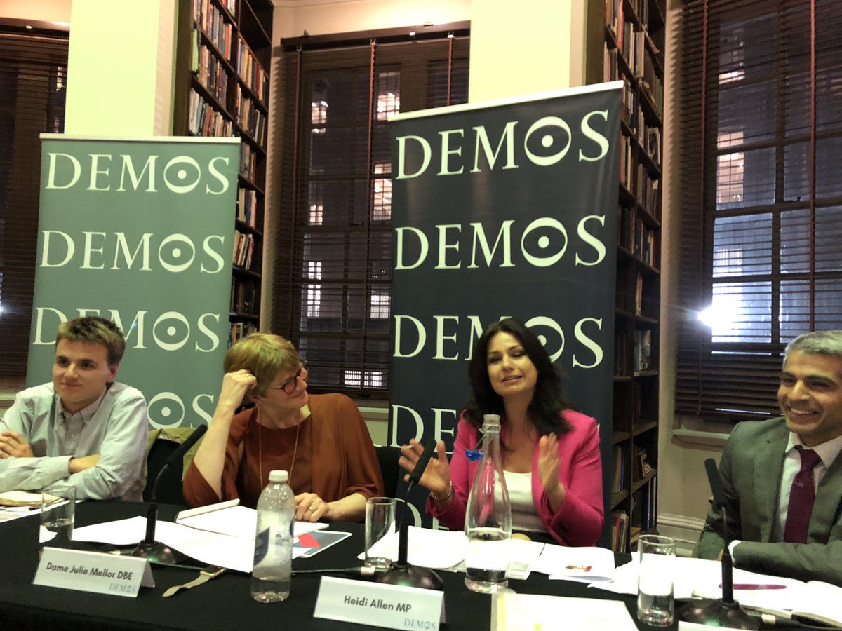 Demos's tweet photo. Thank you to our brilliant panellists @heidiallen75 @PollardTom @Deven_Ghelani @julietmellor and @bengglover. Important discussion this evening on the future of the DWP and how we create better welfare provision for ill & disabled people #pathwaysfrompoverty https://t.co/qexojp1uTo