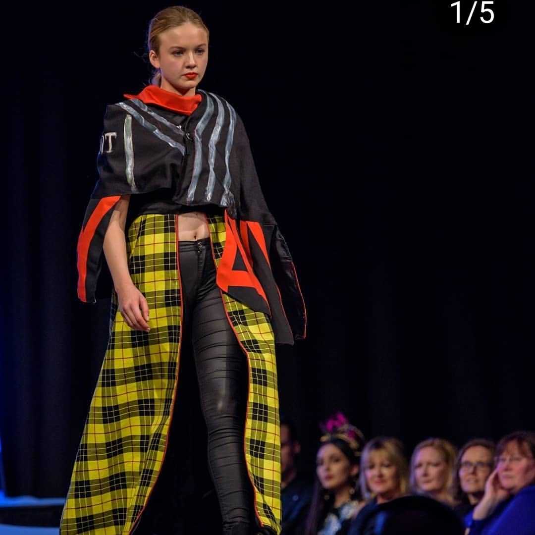 ATU_Fashion's tweet photo. Anarchy inspired super cool #cape and top with clashing #check from the talented @aimee_fashions. Beautifully shot @bowetography.ie, modelled by #kerrie.Patten @#IFIA19 #punkinspired #makingastatment #handpainted #talenteddesigner #2ndyearfashion. #lyit #lyitdesign https://t.co/jdIVNE0zzN