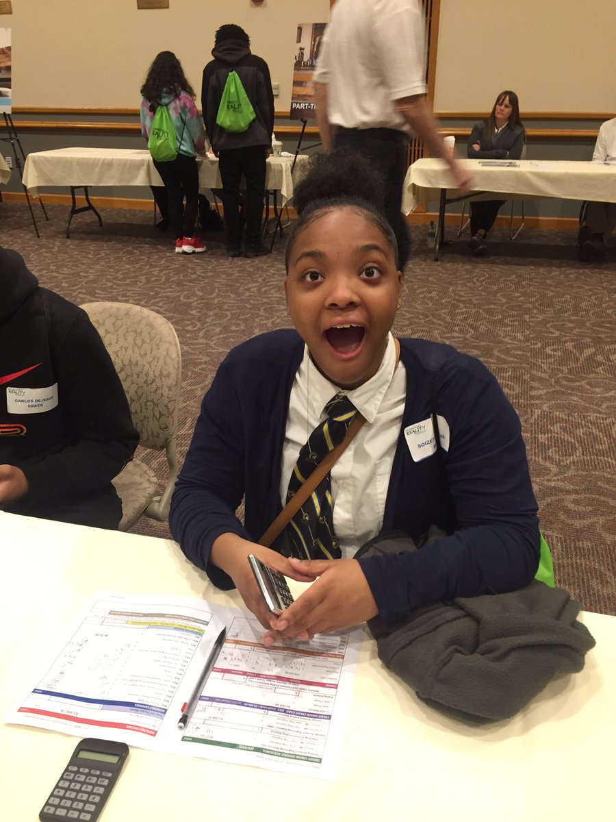 GoHeadMrsWendel's tweet photo. “I’m gonna be broke!” 😂 Students learned the cost of living from finance professionals at #realityfair #DeSales #eeacs https://t.co/RWlvQttf0l