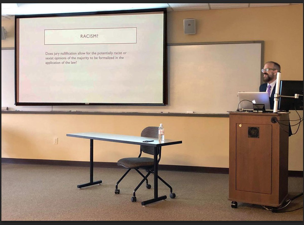 Congratulations to Dr. Hreno, who presented 'The Liberty Enhancing Effects of Jury Nullification' at the Midsouth Philosophy Conference, Rhodes College, Memphis, TN. #philosophytalks @uakron @AkronLaw