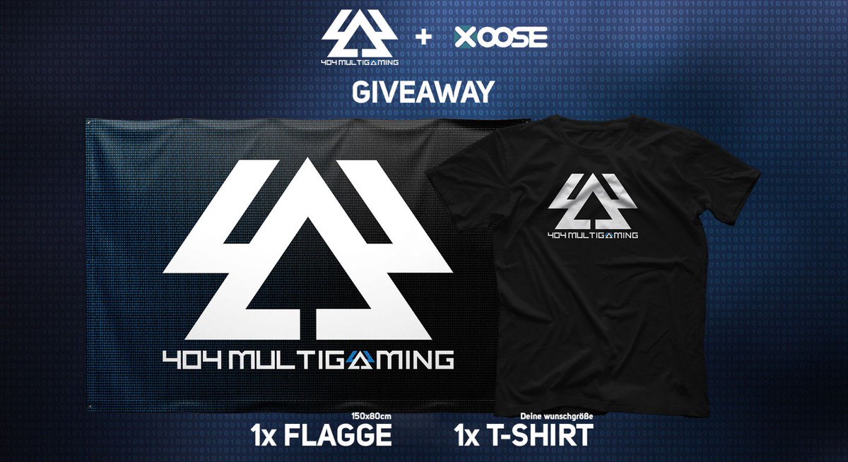 📢 404 Merch Giveaway 📢

Thanks to our partner <a href="/XOOSEtweet/">XOOSE.de</a> we are giving
away a flag, a shirt + 10 € Paysafecard among all participants! 🎁

Good luck for everyone 🤙🏻

For the conditions look at the comments ⬇

#404MG