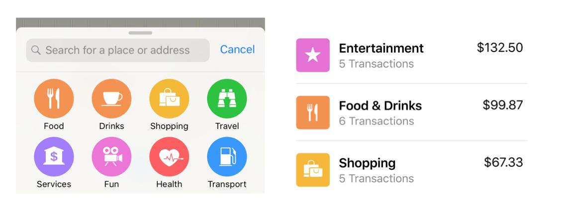 spiralstairs's tweet image. The gradient on the Apple Card seems to depend on your purchases, using the color conventions set by Maps. It&apos;s also animated (I think?). Really cool!