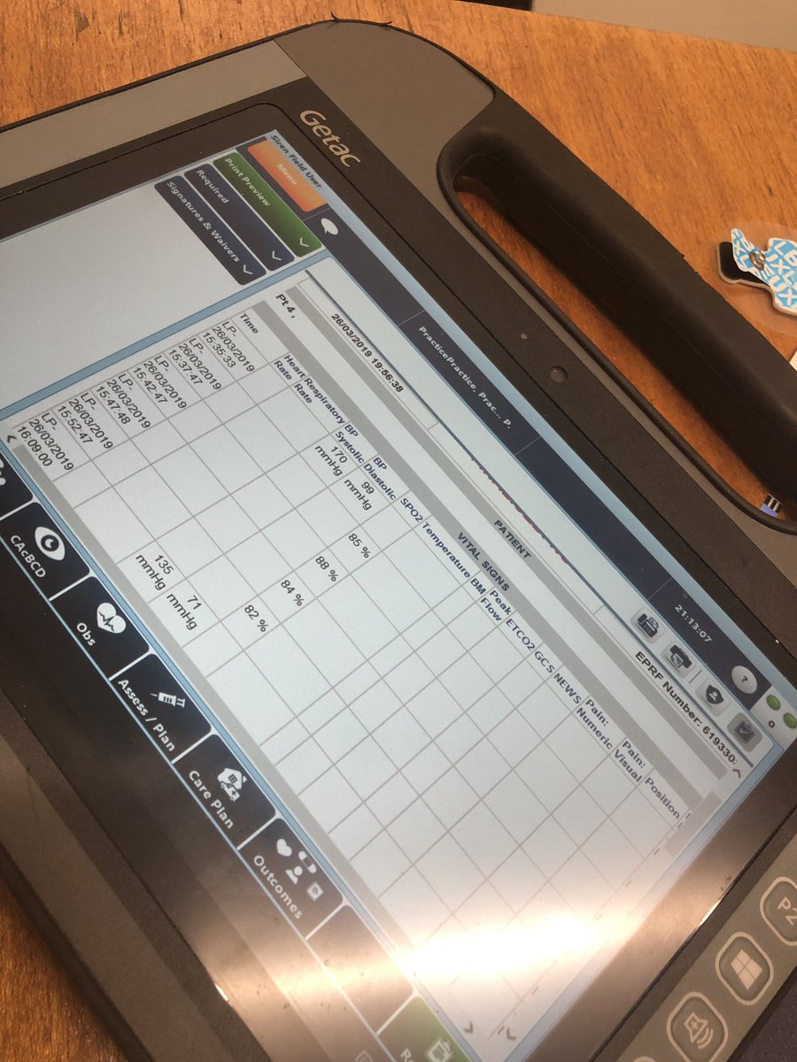 EMAS_TimH's tweet photo. Had a quick play with some made up results and the new function for our monitors to ‘talk’ to our electronic patient records.. it works!! Love it 😊 #movingforward #savingtime #lifepak15 #Getac https://t.co/QlmN1lREQp