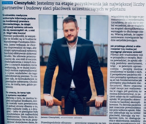 Zmiany i rozwój w obszarze #ezdrowie muszą się dziać równolegle z informatyzacją innych stref życia publicznego i być korzystne dla użytkowników – wiceminister zdrowia <a href="/jciesz/">Janusz Cieszyński</a> dla <a href="/gazetaprawnapl/">gazetaprawna.pl</a>  ➡️bit.ly/2FCicM8 💻📱 #erecepta #IKP #eskierowania @MinZdrowia