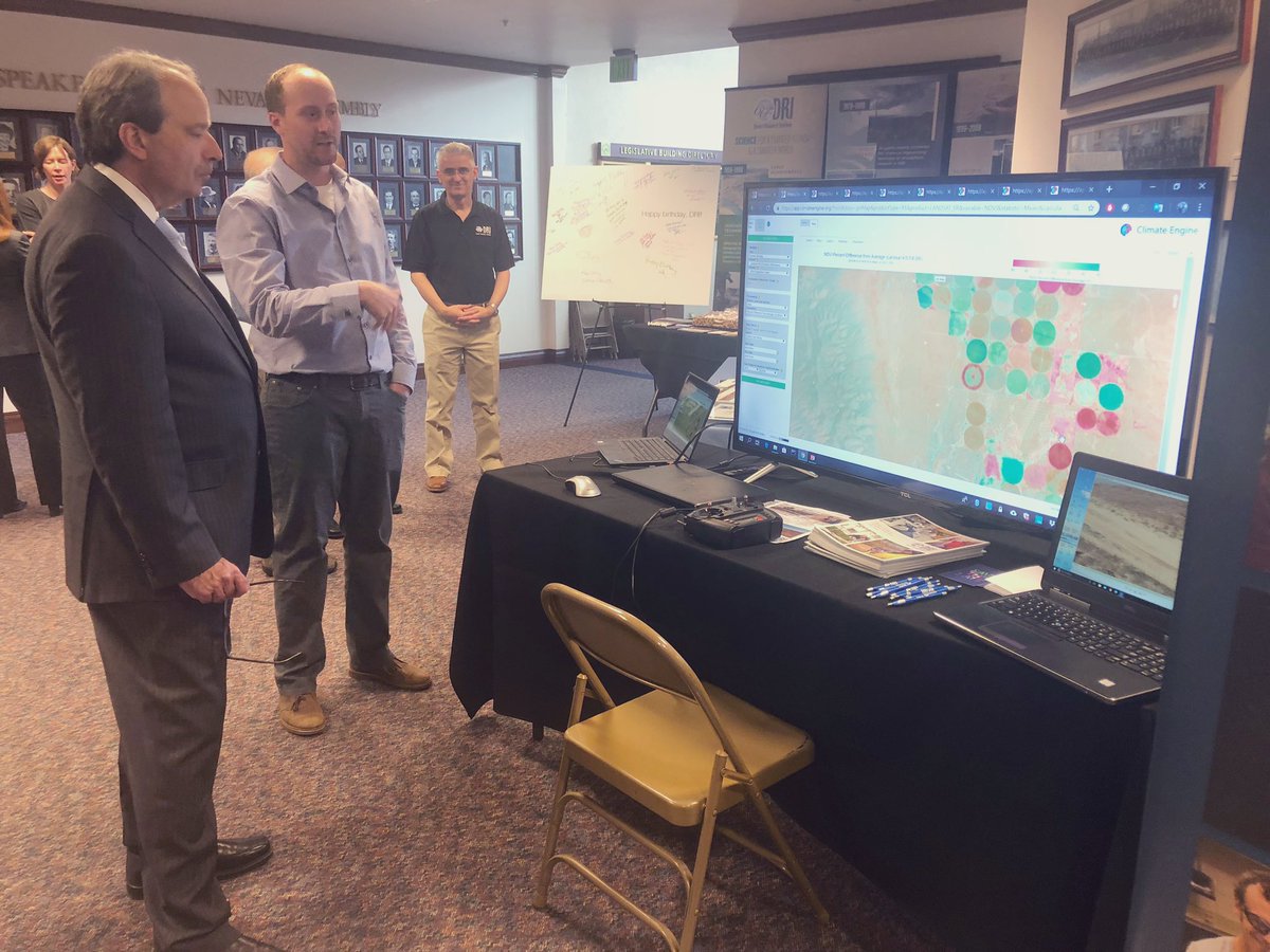 Desert Research Institute (@driscience) on Twitter photo Chris Pearson is here demonstrating the power of @climate_engine—an app developed by DRI & <a href="/uidaho/">University of Idaho</a>—to map climate & satellite data and visualize historical changes in precipitation, vegetation, & more. #DiscoverDRI #NVLeg Chris Pearson is here demonstrating the power of @climate_engine—an app developed by DRI & <a href="/uidaho/">University of Idaho</a>—to map climate & satellite data and visualize historical changes in precipitation, vegetation, & more. #DiscoverDRI #NVLeg
