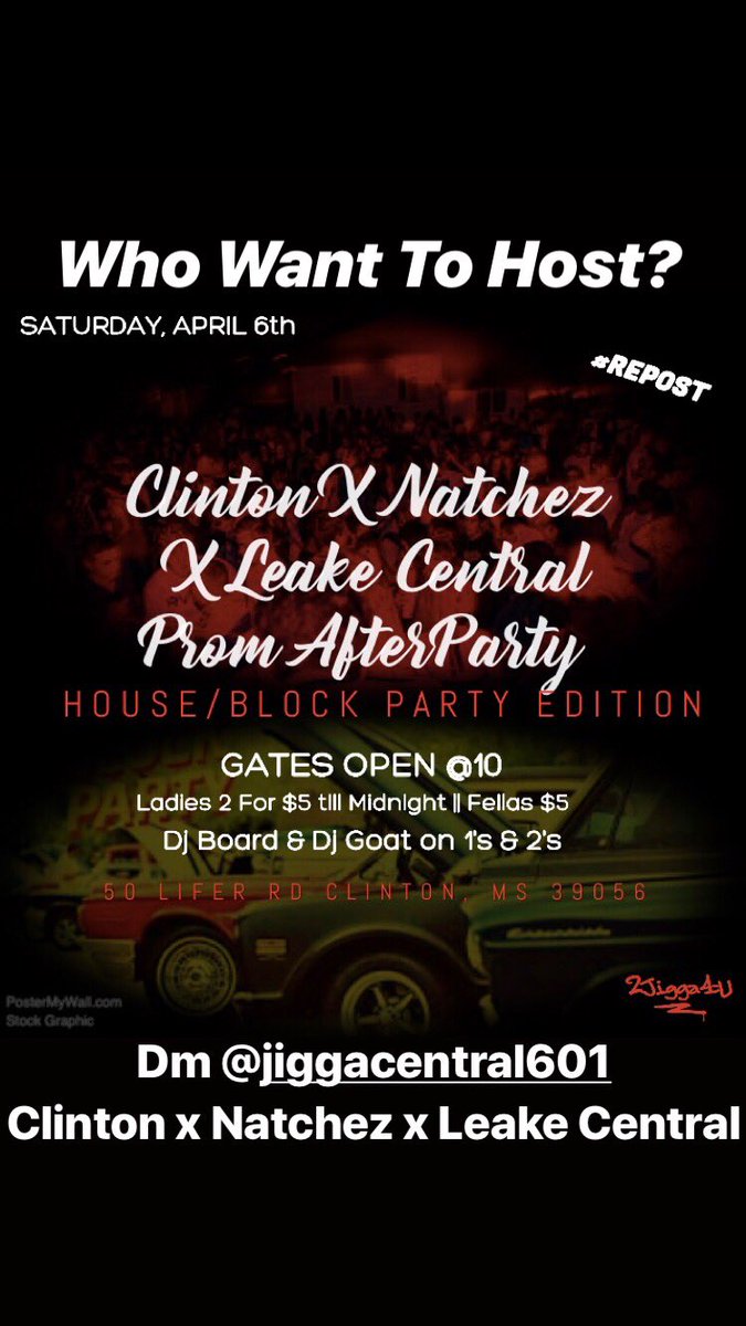Jiggacentral's tweet image. ‼️SPREAD THE WORD &amp;amp; #Retweet To Save A Life🐥

For All Hostings/ FREE Entry Dm @jiggacentral601 or @girlldatsjojo 🗣🗣🗣 #WeNext #LitEventsOnly #Clinton #Natchez #leakecentral #Murrah #Provine #Lanier #NorthWestRankin #Raymond #Pearl #Terry