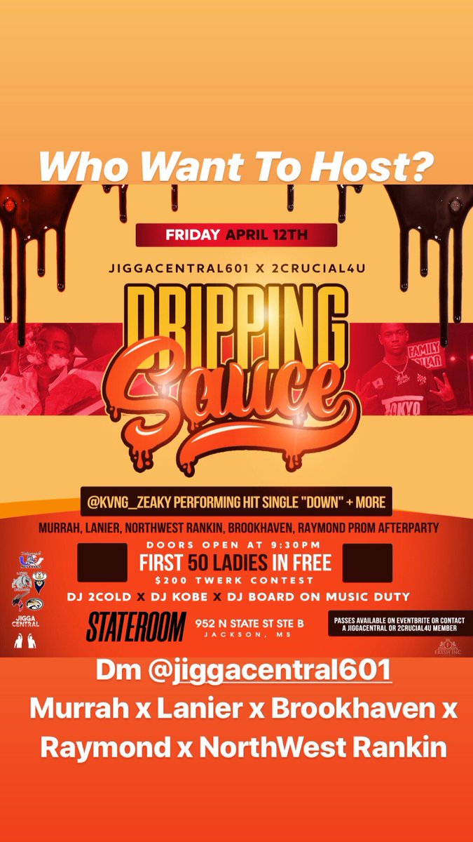 Jiggacentral's tweet image. ‼️SPREAD THE WORD &amp;amp; #Retweet To Save A Life🐥

For All Hostings/ FREE Entry Dm @jiggacentral601 or @girlldatsjojo 🗣🗣🗣 #WeNext #LitEventsOnly #Clinton #Natchez #leakecentral #Murrah #Provine #Lanier #NorthWestRankin #Raymond #Pearl #Terry