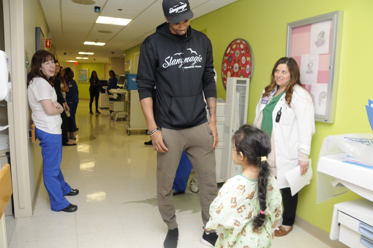 lenoxhill's tweet photo. .@MrLance42 is the @nyknicks captain b/c of his leadership skills. Today we were grateful to have him visit our pediatric unit &amp; motivate some our tiniest patients. They may not be slam dunking at @TheGarden anytime soon, but their days were made brighter thanks to #42! https://t.co/KYUZVIDXFo
