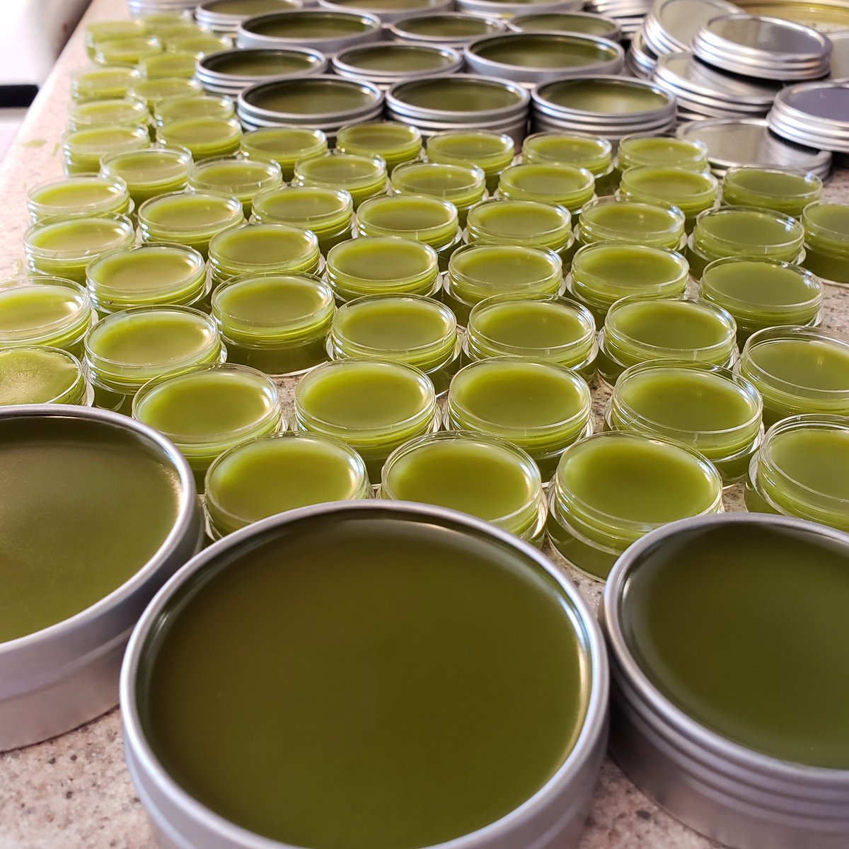 SeaHerbalist's tweet photo. Just finished pouring 75 CBD salves. These will all be mailed off in the next couple of days. Have you put your order in?
#innersunsoap #cbdmovement #cbdsalve #cbdskincare #muscle #soremuscles #cuts #bruises #nontoxic #thcfree #hemp #hempoil #hempproducts https://t.co/wvVpent7UP
