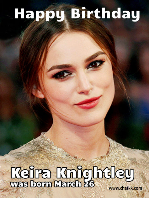 chatkkonline's tweet photo. Keira Christina Knightley was born March 26, 1985 in the South West Greater London suburb of Richmond.
#HAPPYBIRTHDAY #KeiraKnightley https://t.co/M0fU8eugEg