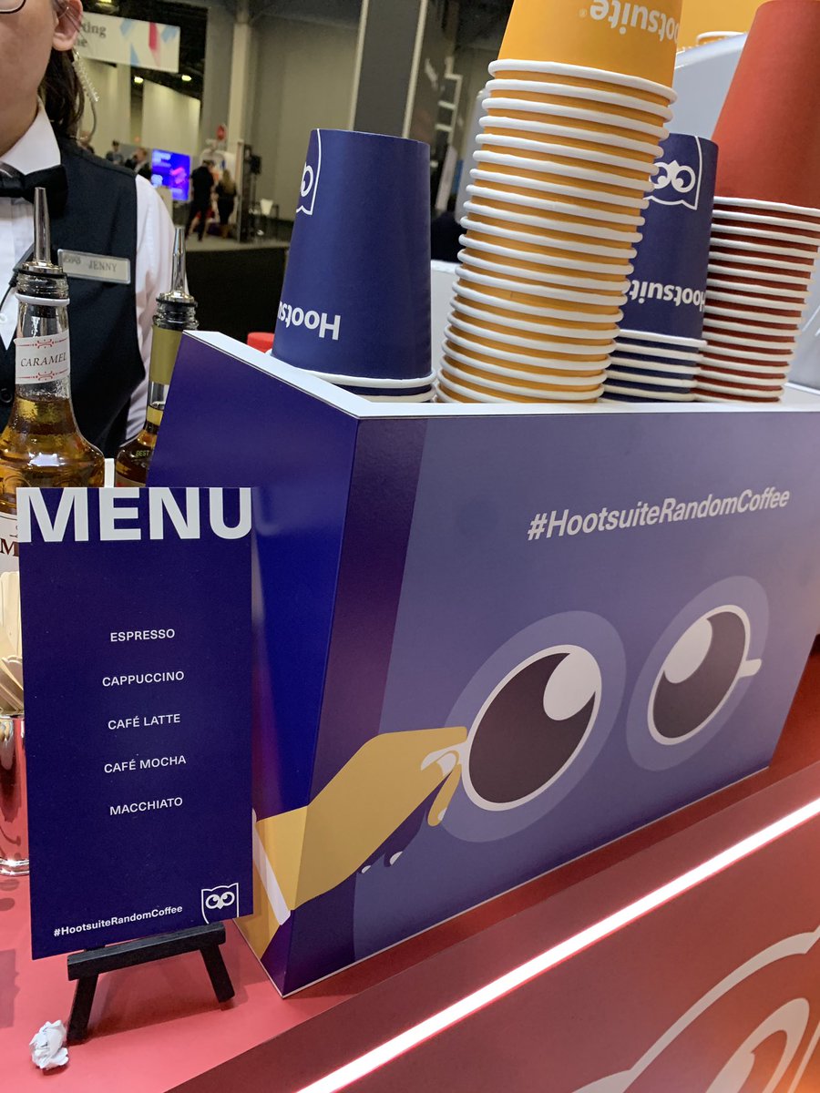 kfreberg's tweet photo. @hootsuite has the 🌟BEST🌟 booth here for #AdobeSummit!
Coffee ☕️ + Social 📱 = 😍!!
Thanks for the great conversation today, Nick + Eva!!!
#AdobeSummit #AdobeInsiders https://t.co/qvZXK7TJWT