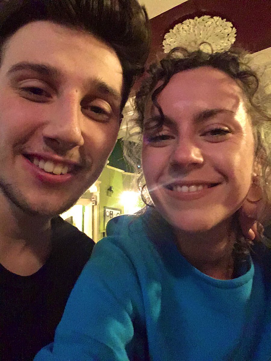AmyWebberSop's tweet photo. Backstage with @keenan_r_groom Buzzing after our last show of #ThinkOfEngland with @HungTheatre !! What a great few days! ❤️ https://t.co/Rn5StDnviL