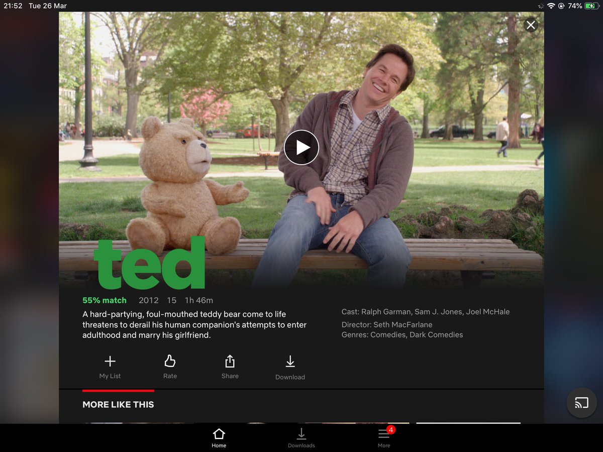 pauledavies's tweet photo. According to Netflix in the UK .@RalphGarman is the star of Ted. Listed first in the credits. https://t.co/UXl02xNzeN