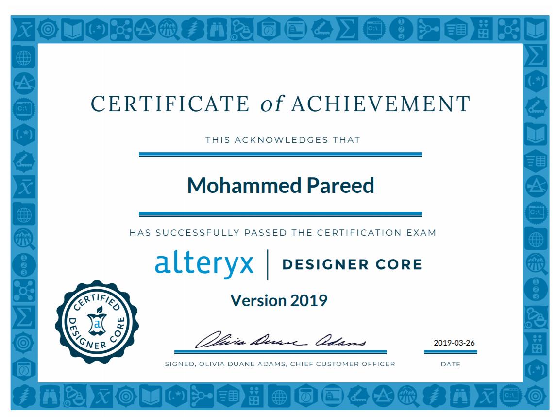 zero1eight's tweet image. Passed the Alteryx Designer Core Exam! #alteryx #alteryxacademy #alteryxcertification #neverstoplearning