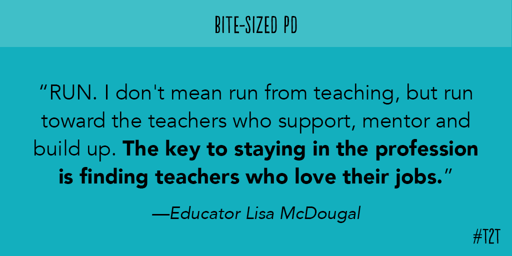 teacher2teacher's tweet photo. Whether you've just started your #NewTeacherJourney or have years under your belt, this educator's #BiteSizedPD is the same: https://t.co/uvcHcr6X3H