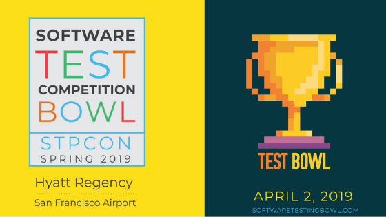 TestBowl's tweet photo. You are invited to our 2nd #Software Testing Bowl - a nation-wide software testing competition for testers and testing enthusiast. 

Test, have fun &amp; win prizes! 

Reserve your seat: https://t.co/zkw4EaN5Y9

#TestBowl 2019 is hosted by #STPCon on April 2, 2019 in San Francisco! https://t.co/Bg1TtEtUFR