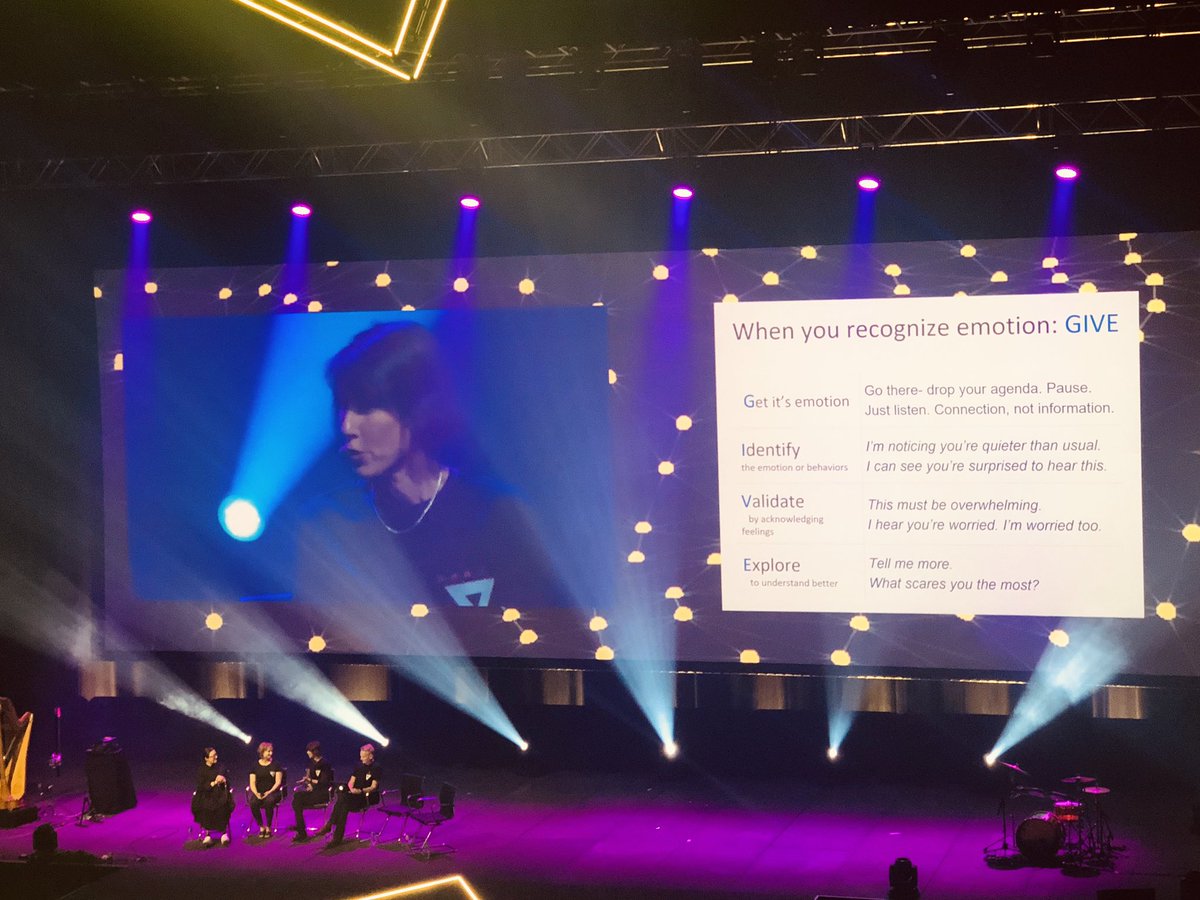 When you recognise emotion - use GIVE. Connect better with your patients.

Get it’s emotion. (Stop and listen)

Identify the emotion.

Validate by acknowledging feelings.

Explore to understand better.

@laurakanerock at #smacc with @SocraticEM