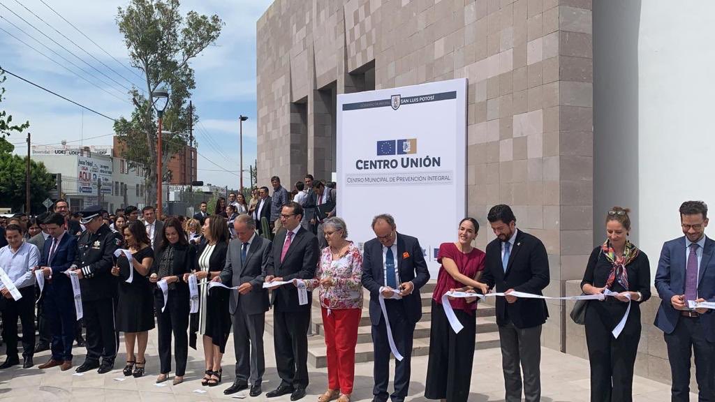navaslp's tweet photo. Inauguramos el nuevo Centro Municipal de Prevención Integral, “Centro Unión”, nuestro CU.  #SLP es la segunda ciudad de México en conseguir recursos de la Unión Europea que serán destinados para seguridad. https://t.co/Bp4jXy9Juy