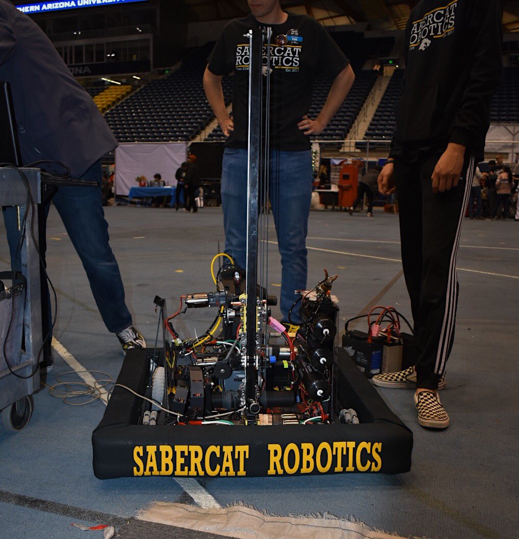Sabercats4146's tweet photo. Who’s excited for AZ West??  T-minus 8 days until GCU! We hope to see you there!
#omgrobots #frc #firstrobotice #destinationdeepspace #sabercats4146 https://t.co/eHigCRgDiT