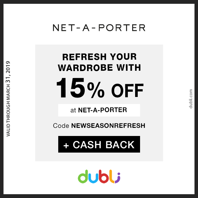 dubli's tweet photo. Refresh your wardrobe with 15% off at NET-A-PORTER – code: NEWSEASONREFRESH > https://t.co/0mCg6DyqzH #DUBLI #dublishopping #whynotchashback https://t.co/fWxX354OMI