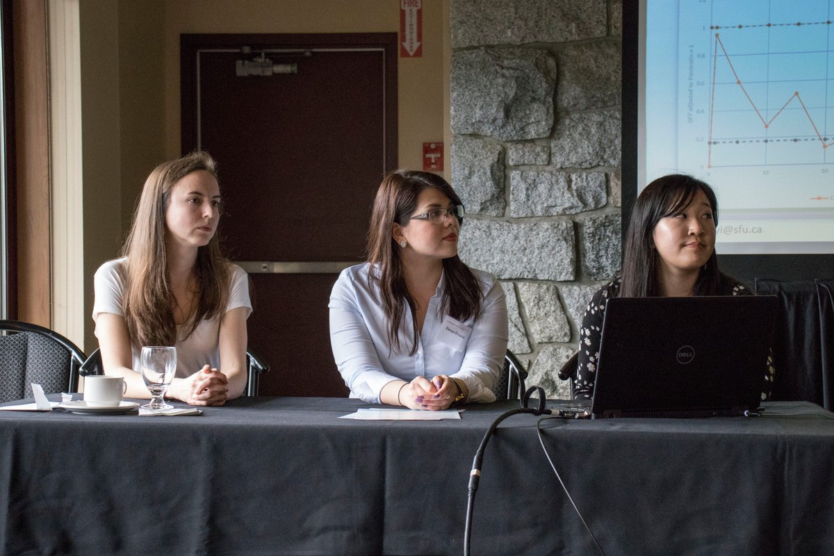 SFU_FHS's tweet photo. FHS undergrad students Katrina Koehn, Donya Naz Divsalar and Jennifer Yi present their research on "Innovations in #HIV Treatment Research" during the Undergraduate Research Symposium today.

#SFUhealth #SFUUGRS https://t.co/dlHQp9iuhH