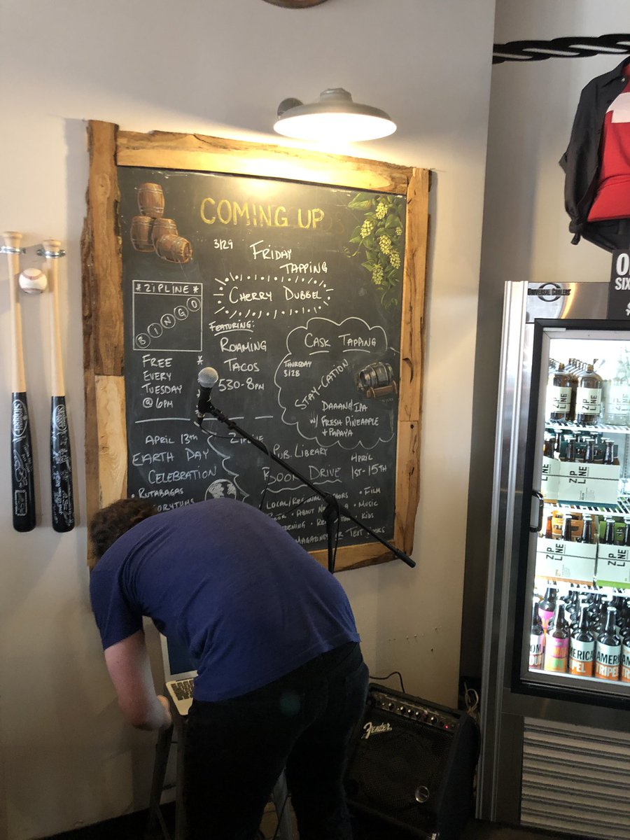 Get down tho the taproom #lnk! Another week of <a href="/ziplinekelly/">Kelly Houchen</a>’s one man Ace of Base bass band getting ready to bring the jams low and slow. Open til 8!