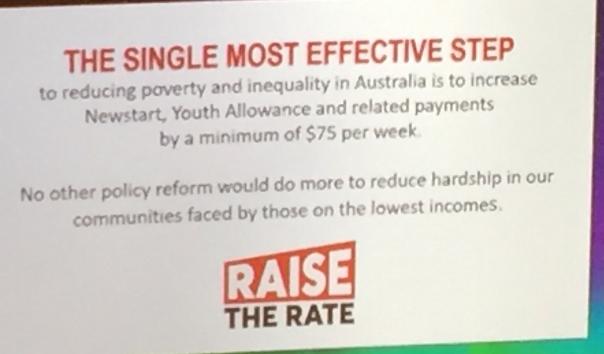 KarenPaxton1's tweet photo. Minimumwages currently $35k pa Newstart is $15k. Newstart is $175 a week below the pension!  #raisetherate This money goes directly into the rural communities, not savings  or superannuation of the wealthy #ruralhealthconf https://t.co/K5k9AMr5ZJ