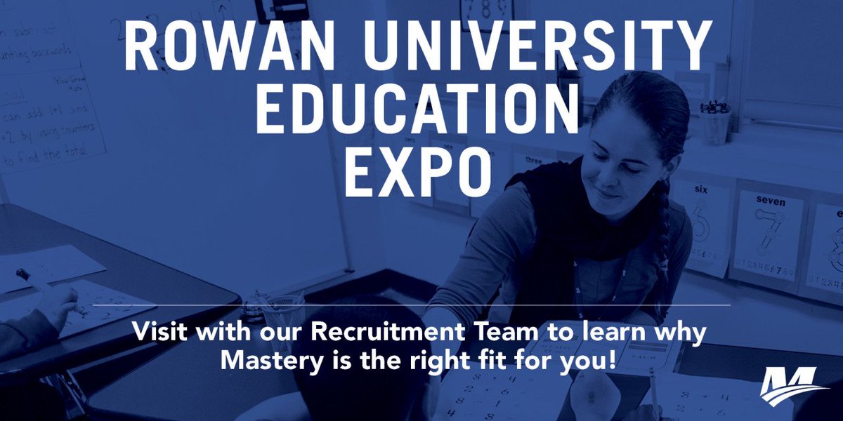 mastery_schools's tweet photo. Looking forward to meeting with #graduatingseniors and #alumni from @RowanUniversity at the #Education Expo this week! Visit https://t.co/5ZrPrhIi0G to learn about opportunities available within our network. #classof2019 #ChooseMastery #RowanUniversity https://t.co/JOCzuiU65y