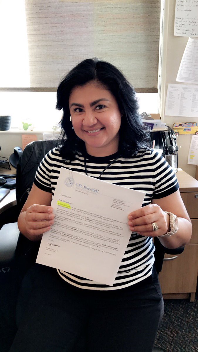 Congrats to our amazing school and community facilitator @CeciHer22272943 for her acceptance to the Masters of Social Work. #TeamBCSD #SocialWorkRocks <a href="/BCSD_Health/">BCSD School Health and Wellness</a> <a href="/Kimmy_kim11/">Kimberly Guzman</a> @AudeloRamon <a href="/SSW_Dulce_Mejia/">D. Mejia</a>