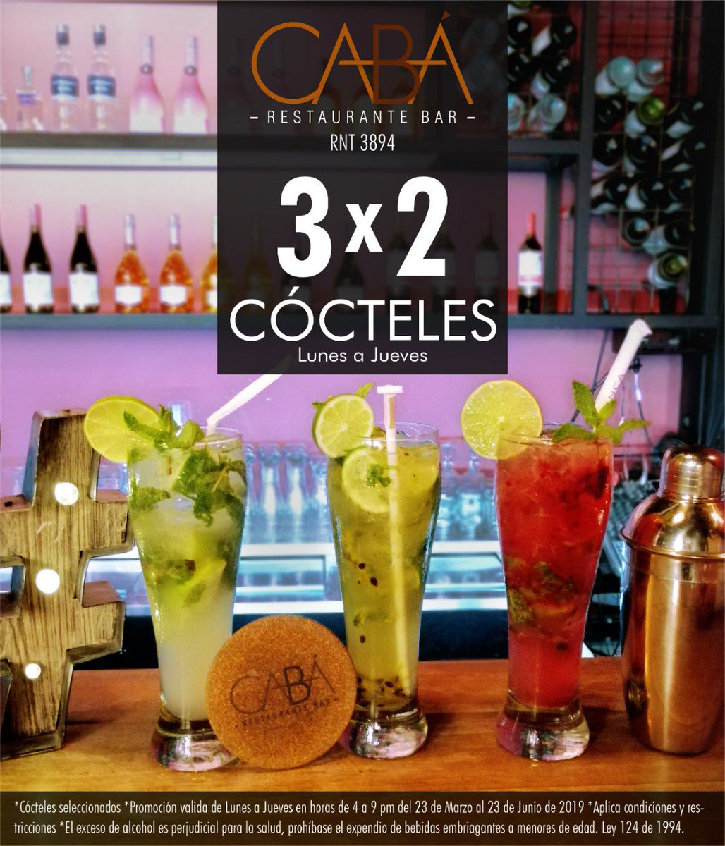 Déjate cautivar con nuestra espectacular gastronomía y los mejores cócteles, disfruta nuestro 3x2 de lunes a jueves en cócteles seleccionado #RestauranteCabá del #HotelCasablanca.
Reservas al 5821600 Ext: 1905-1906
#Cócteles #Licores #Gastronomia #Cúcuta #Amigos #Diversión https://t.co/cdw5ZkQb6g