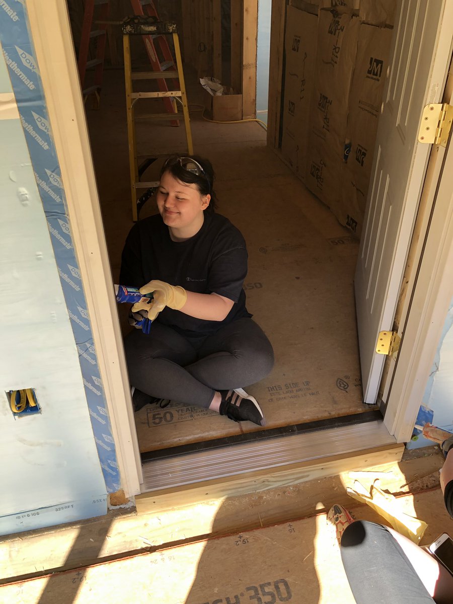 MAB_SEC's tweet photo. Another day of hard work on the @HFHNWAL house today! The winter @MizzouBreaks trip put the first wall up and we are continuing their work! We can’t wait to see what it looks like when we leave at the end of the week! https://t.co/fyOR6S8MbY