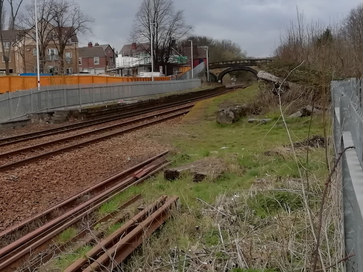 WetdogFBK's tweet image. 144021 passes through disused Chapeltown MR Station today. Couldn't get near to  where original shot was taken. @FgottenRelics  #railways #nostalgia #Class144