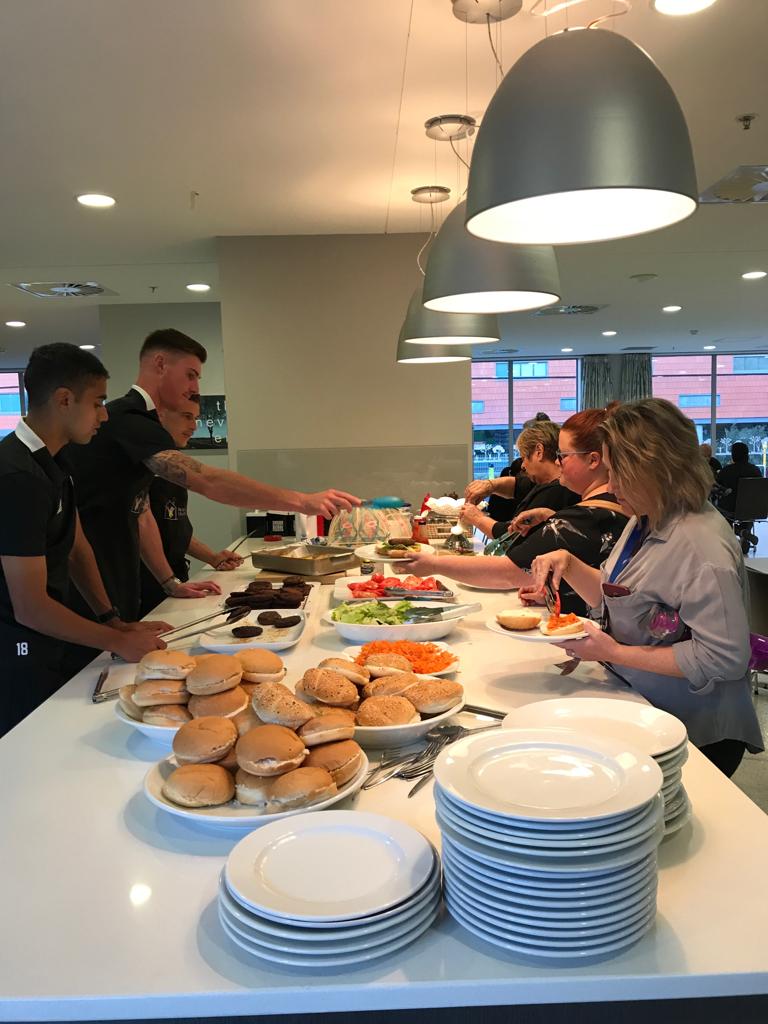 WgtnPhoenixFC's tweet photo. COMMUNITY | ๐จโ๐ณ Your #Nix got the chef hats out last week as we cooked dinner for the awesome kids and their families at @rmhcnewzealand, Newtown.
We ๐ supporting this amazing charity and the unbelievable work they continue to do!
#StandUpWithYourNix #NixInTheCommunity https://t.co/nmCYRaTZHj