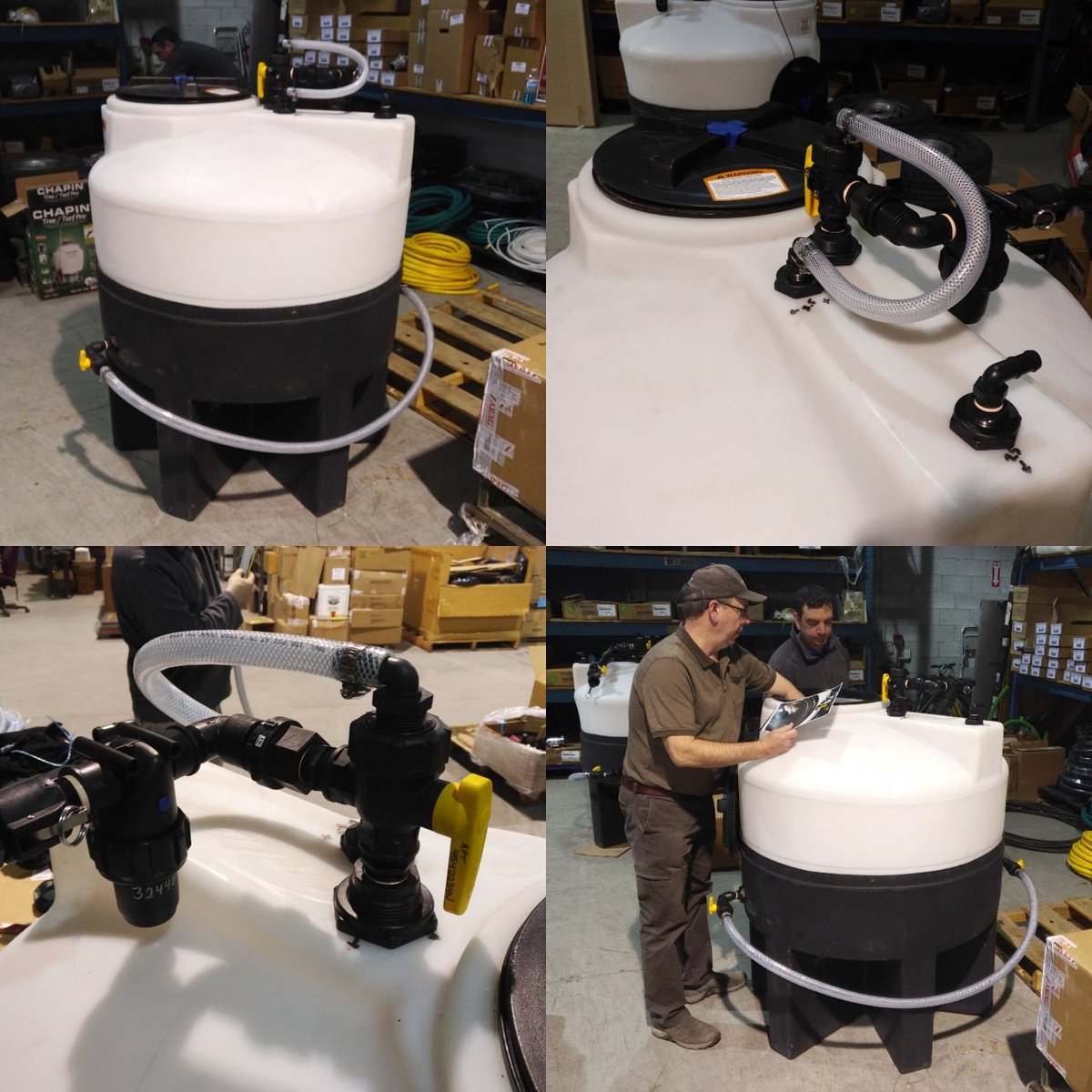 sprayfrank's tweet photo. Hand building these beauties today 😍  Don't have the time to pour that 50lb bag of soluble slowly?  Meltpot compatible.  Want a built in rinser?  Easy!  Something special?  We can do it, just ask!  We love cool mods 🤨🔍🤔😀⛳🚿🚿 https://t.co/Pf73CbdYFz