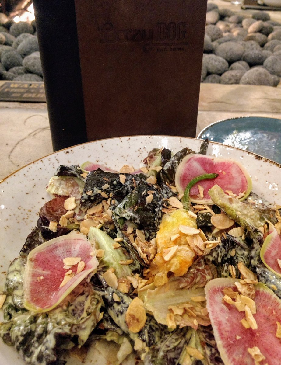 itastedit's tweet photo. WOW Green Goddess Salad  with Little Gem Lettuce &amp; WatermelonRadish &amp; Squash blossoms &amp; more has such an exciting blend of flavors. #ItastedIt on the SeasonalMenu at @LazyDogHQ in ThousandOaks https://t.co/mqGMCP6xLp